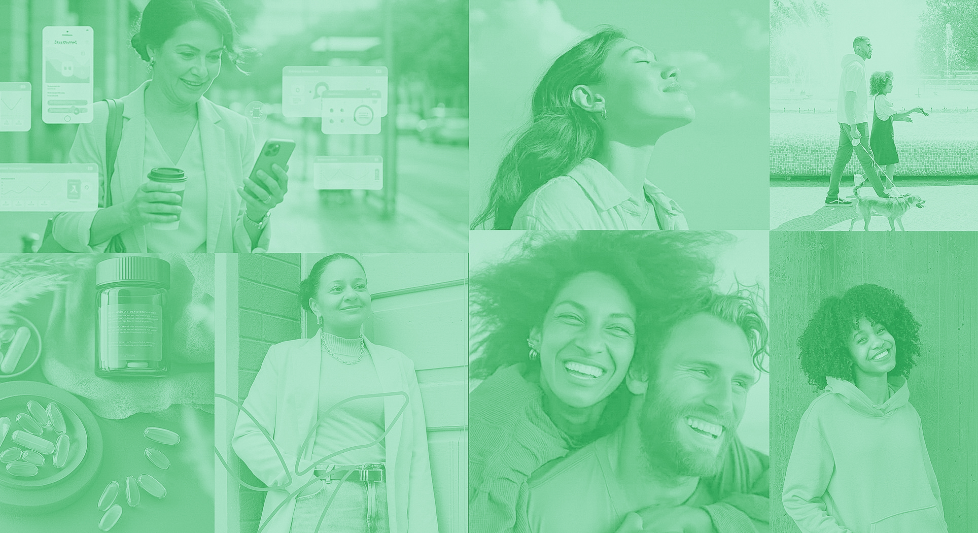 Vibrant collage of healthy and happy people